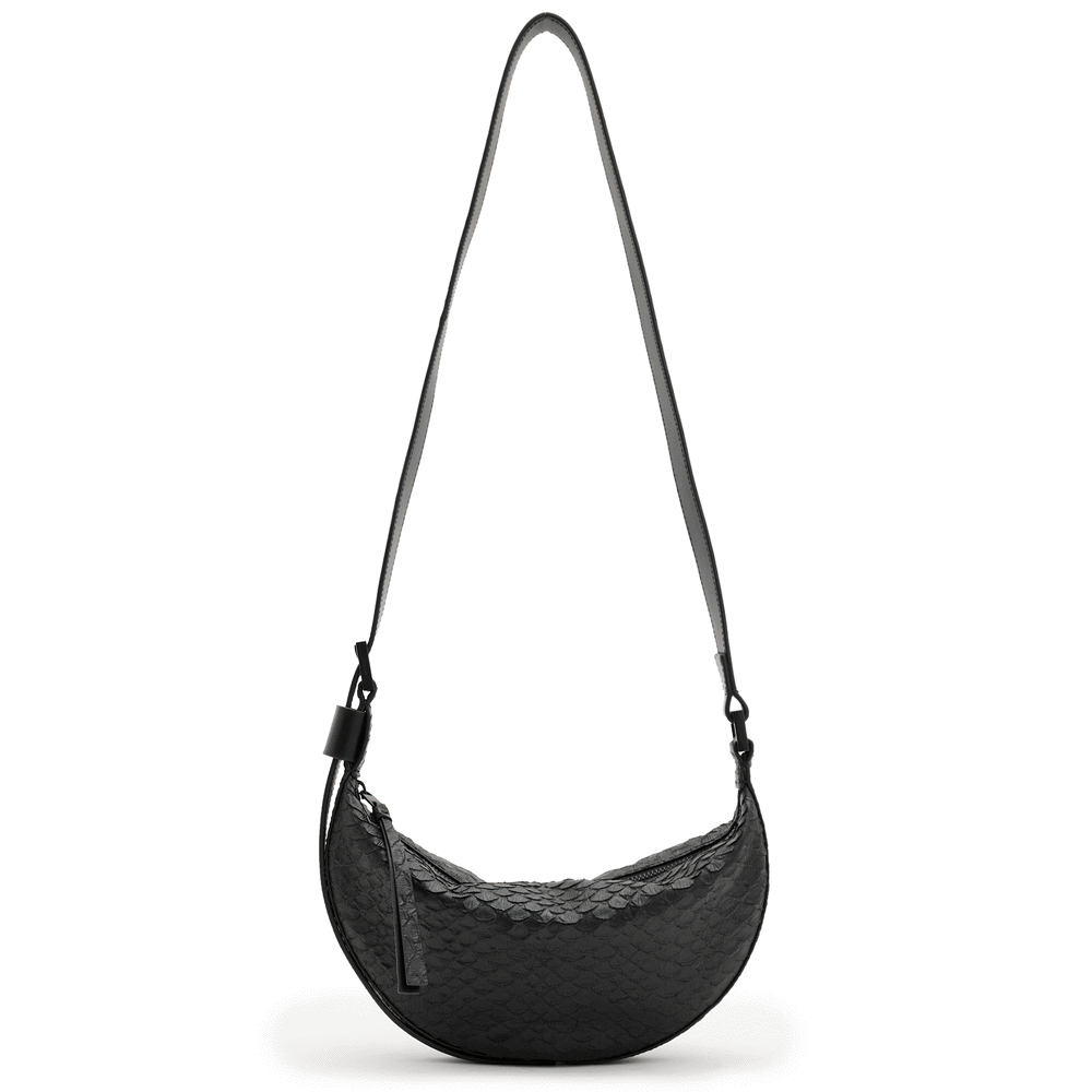 Allsaints Half Moon Snake Effect Leather Bag